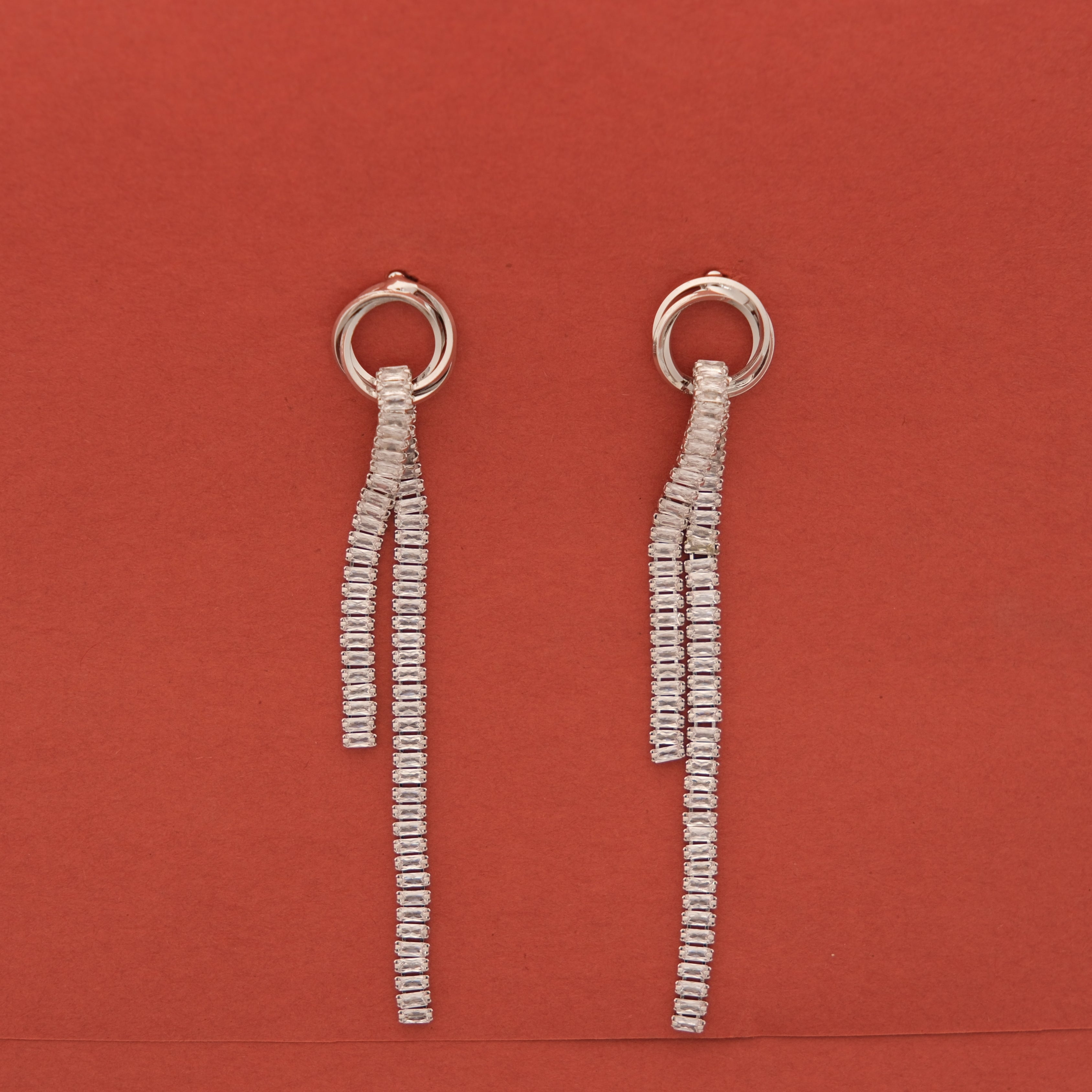 Silver Cascade Loop Earrings