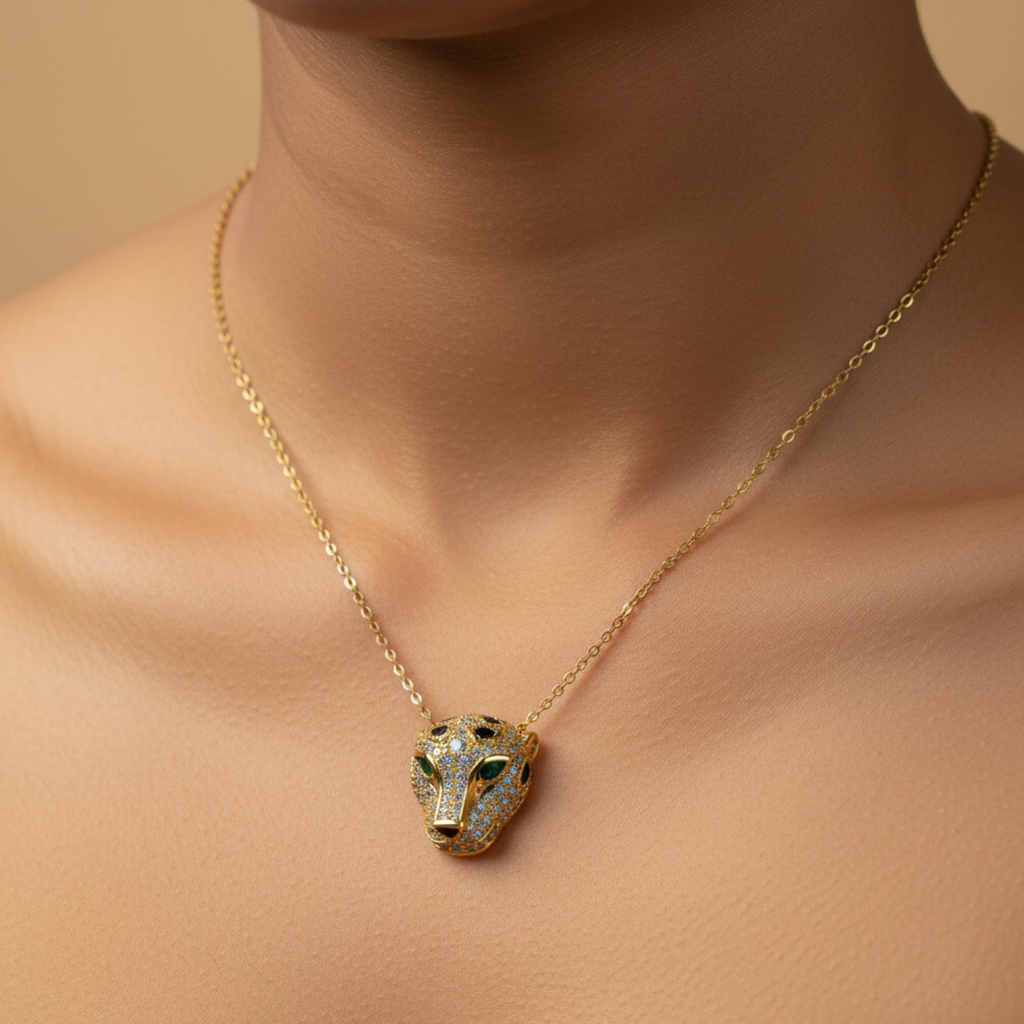 Royal Gold Panther Head Pendant