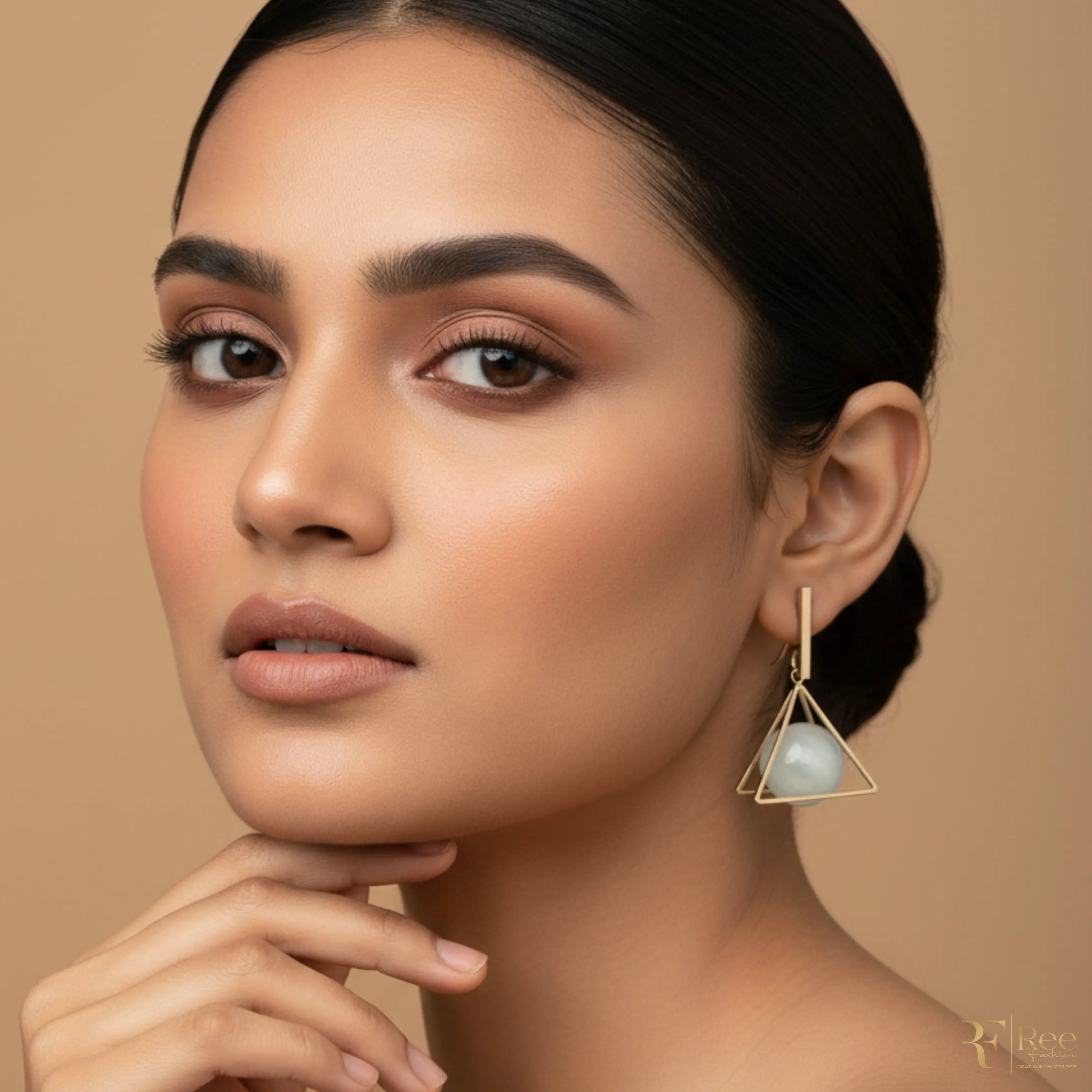 Geometric Mint Drop Earrings