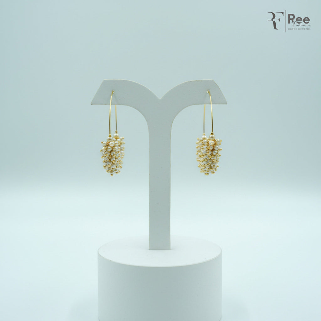 Pearl Bloom Hoop Earrings