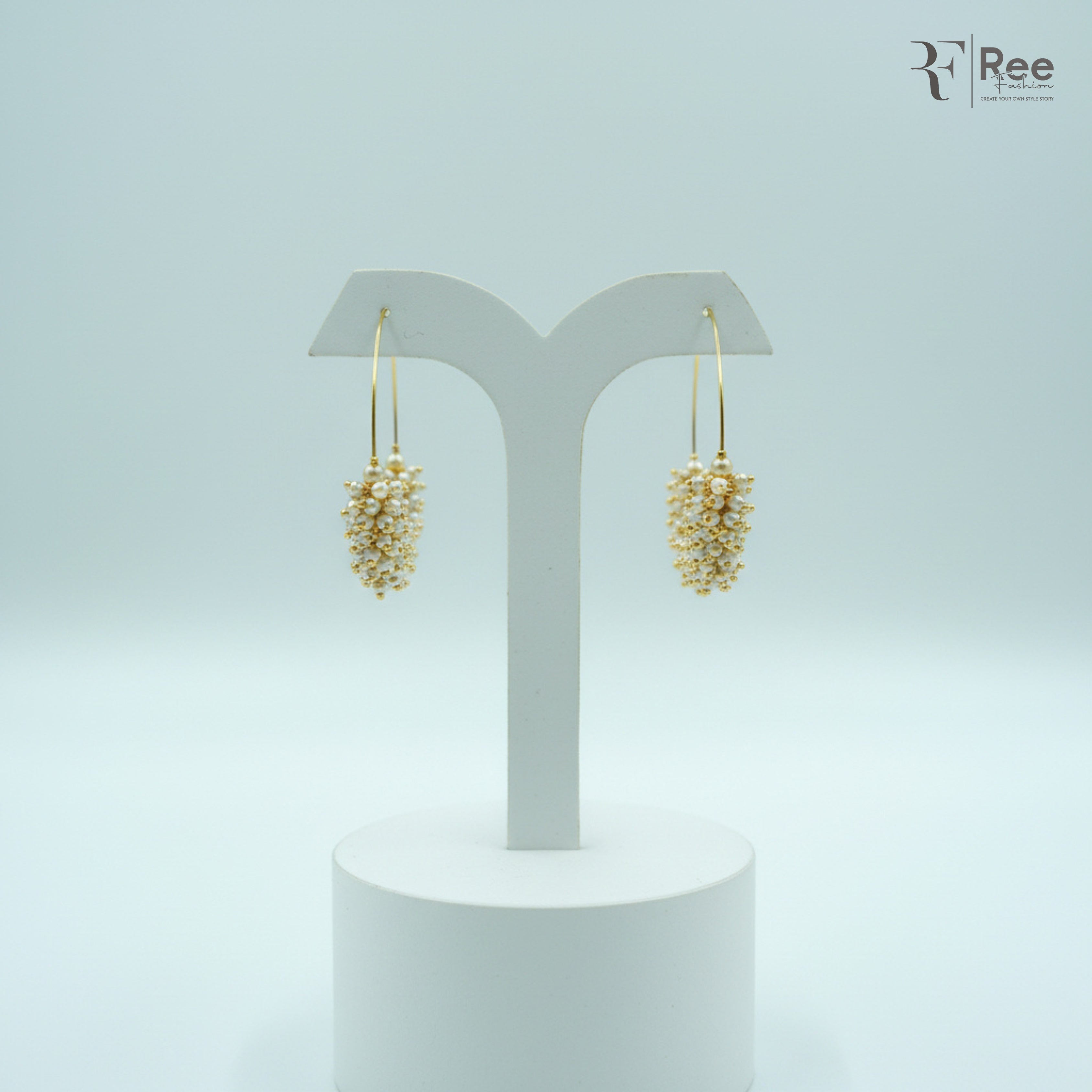 Pearl Bloom Hoop Earrings