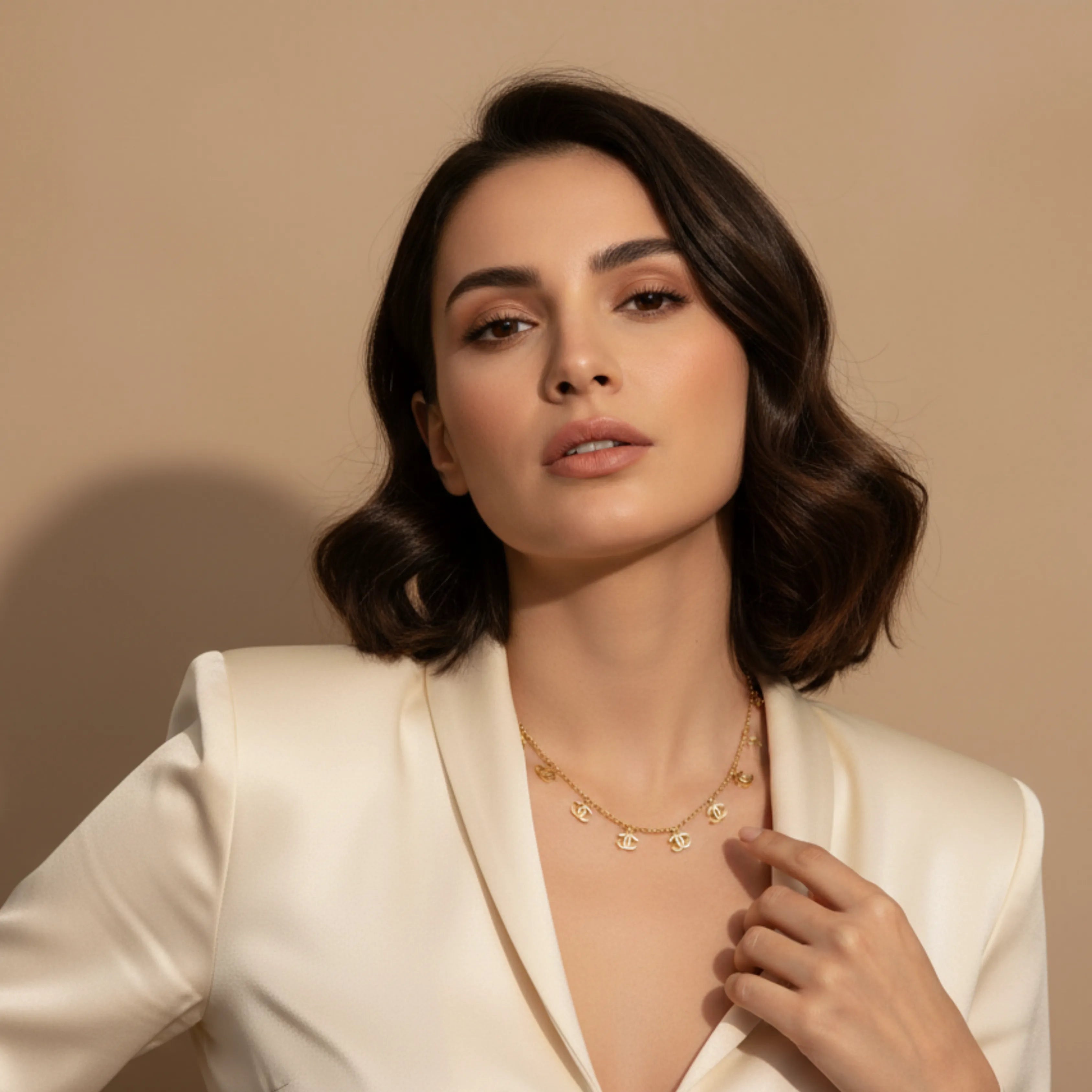 Designer Charm Crystal Chain Necklace