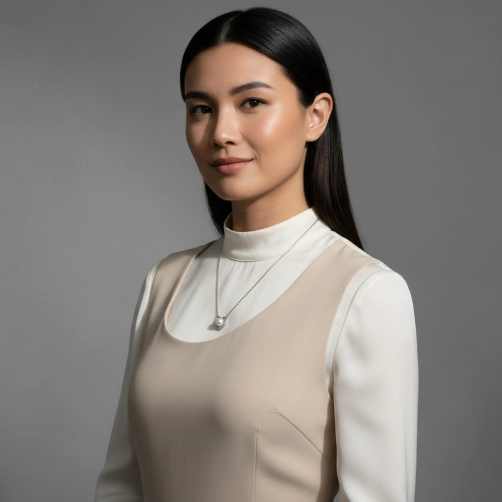Elegant Pearl Halo Necklace