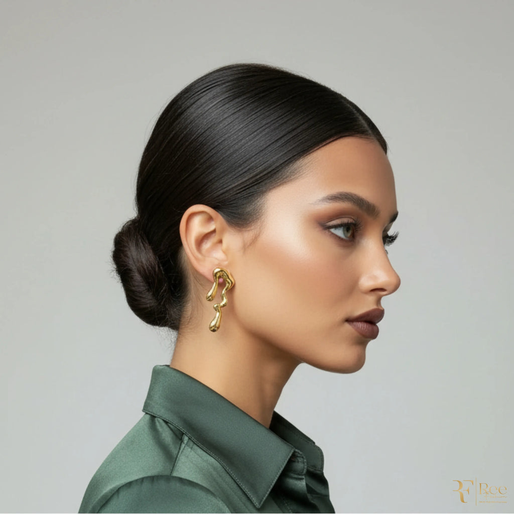 Fluid Gold Drop Earrings