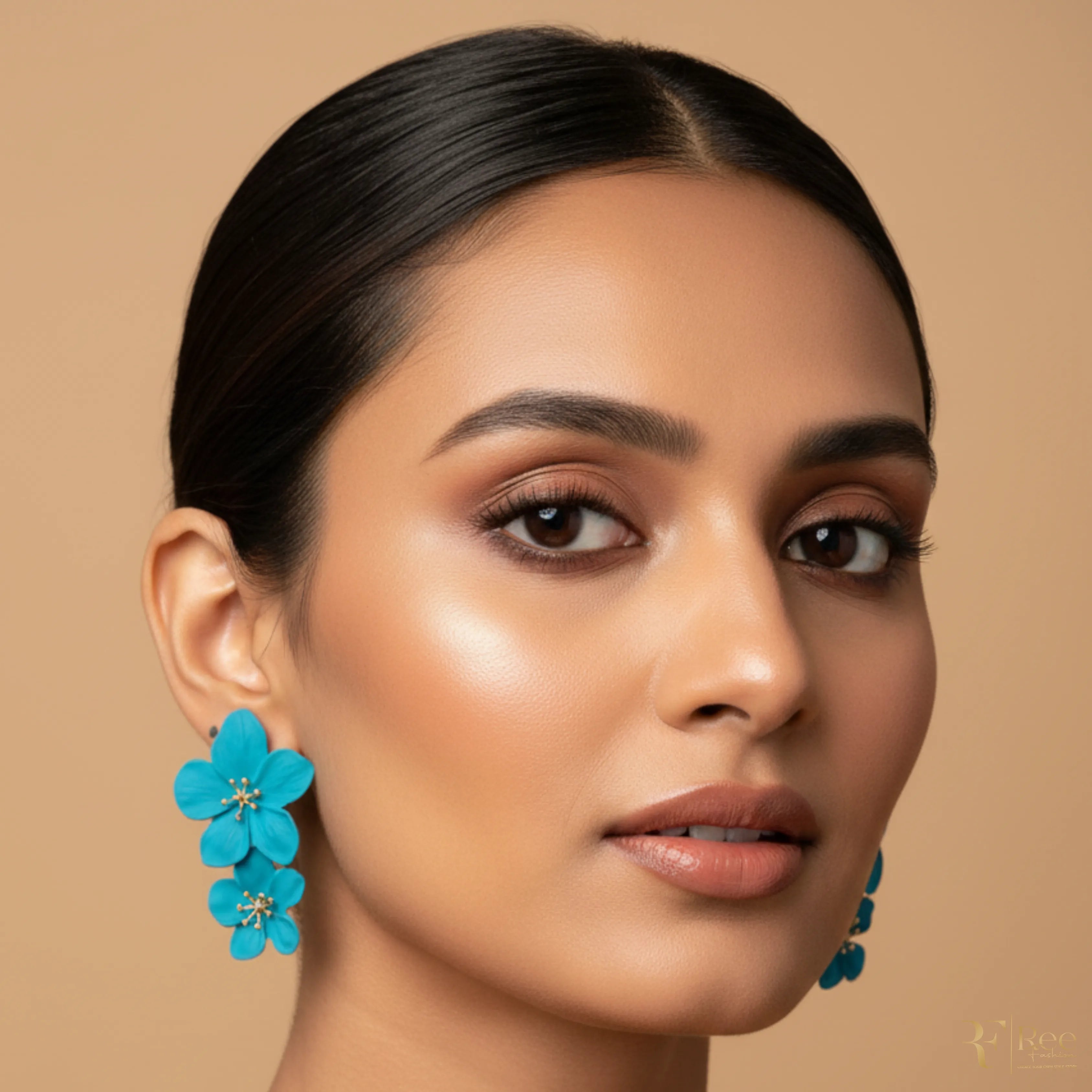 Turquoise Bloom Floral Earrings