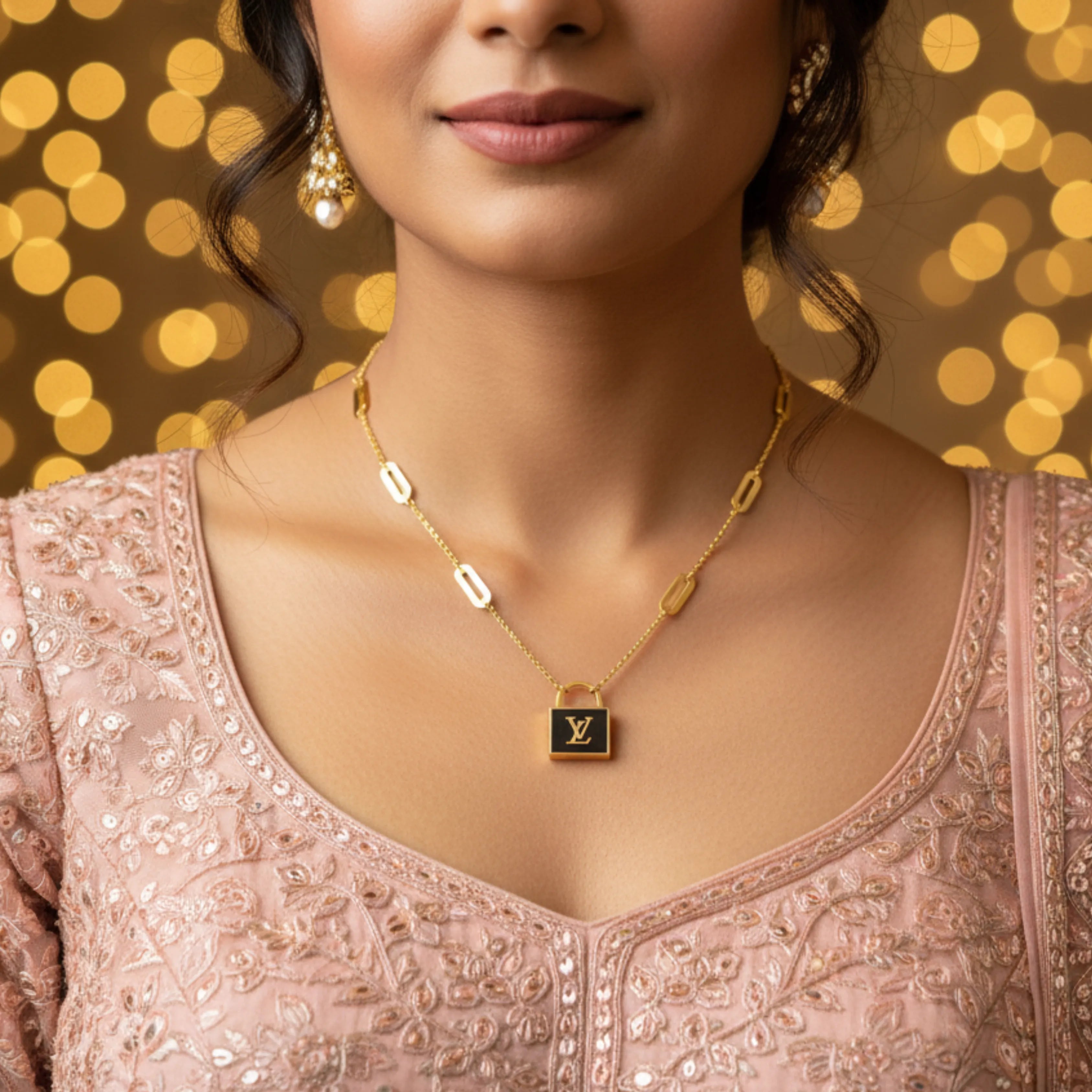 Luxury Lock Charm Pendant Necklace