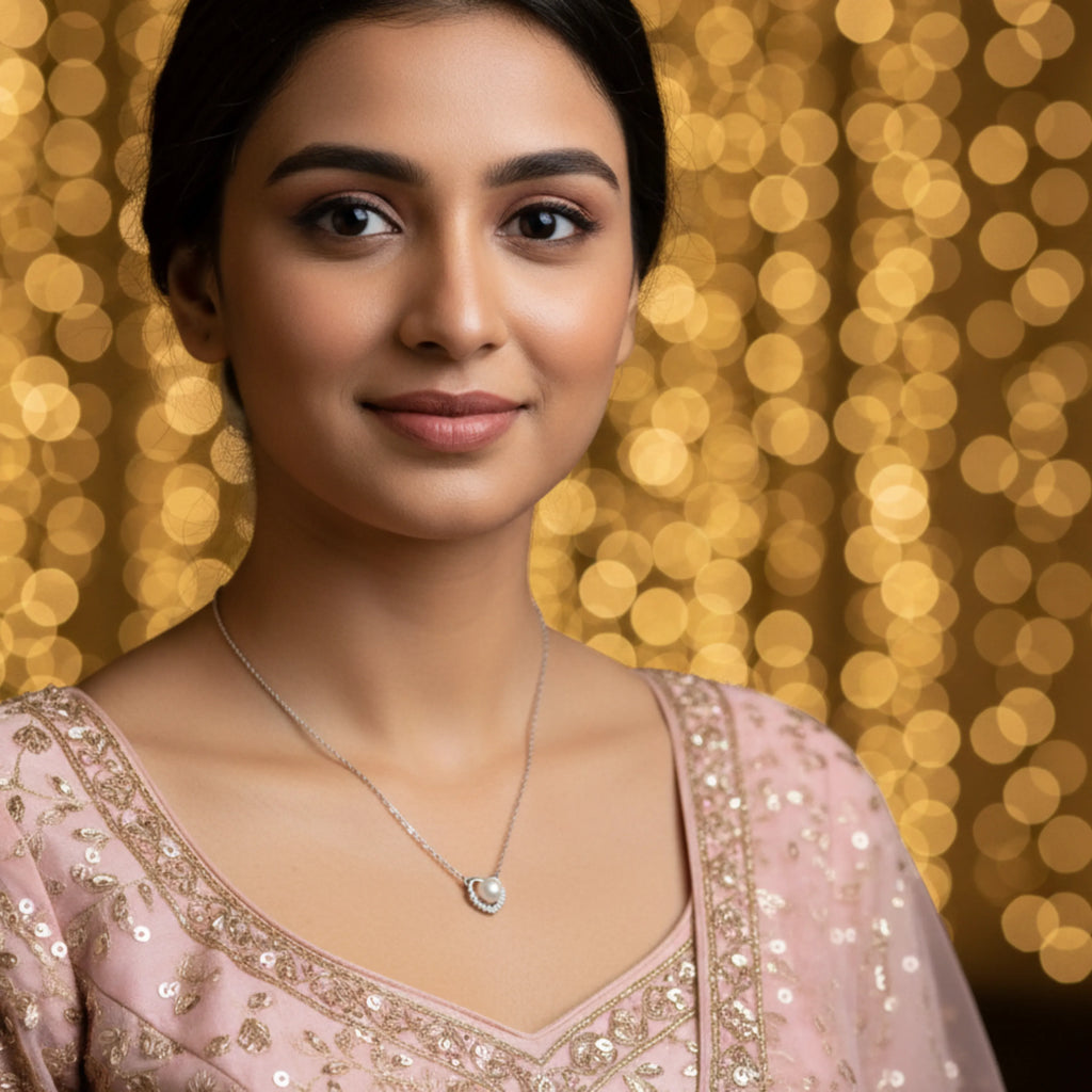 Elegant Pearl Halo Necklace
