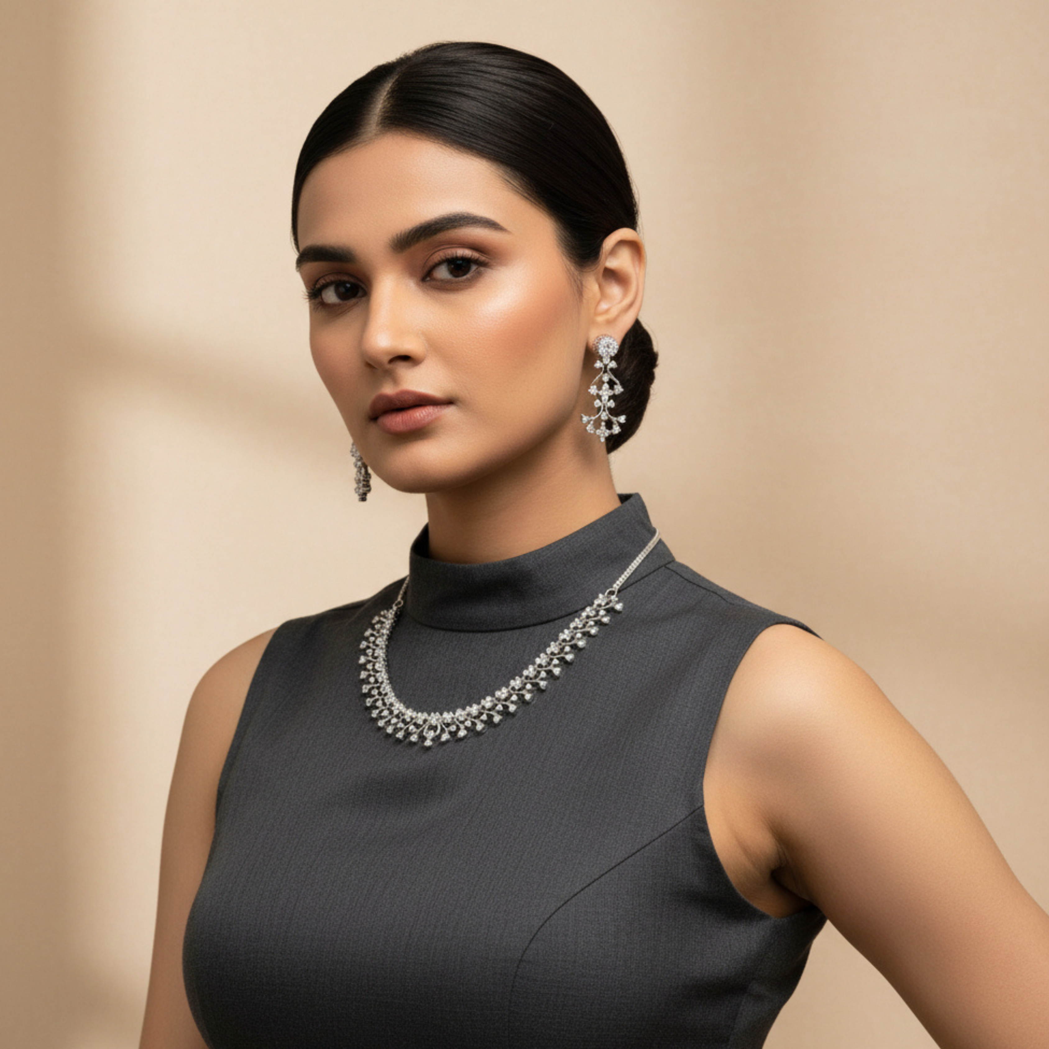 Crystal Vine Grace AD Necklace Set