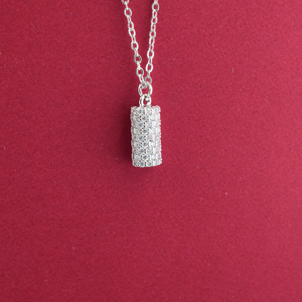 Silver Spark Column Pendant