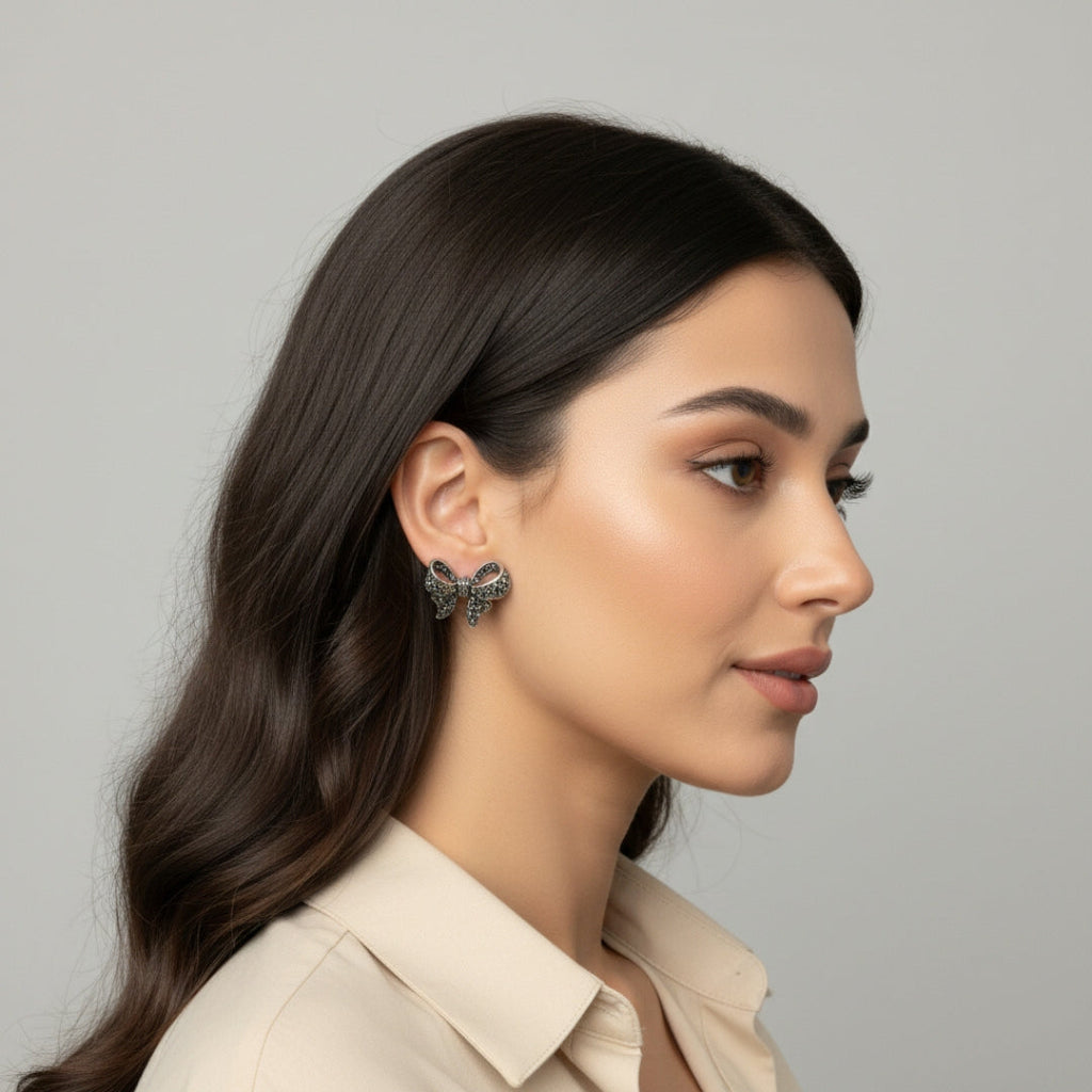 Midnight Bow Spark Studs