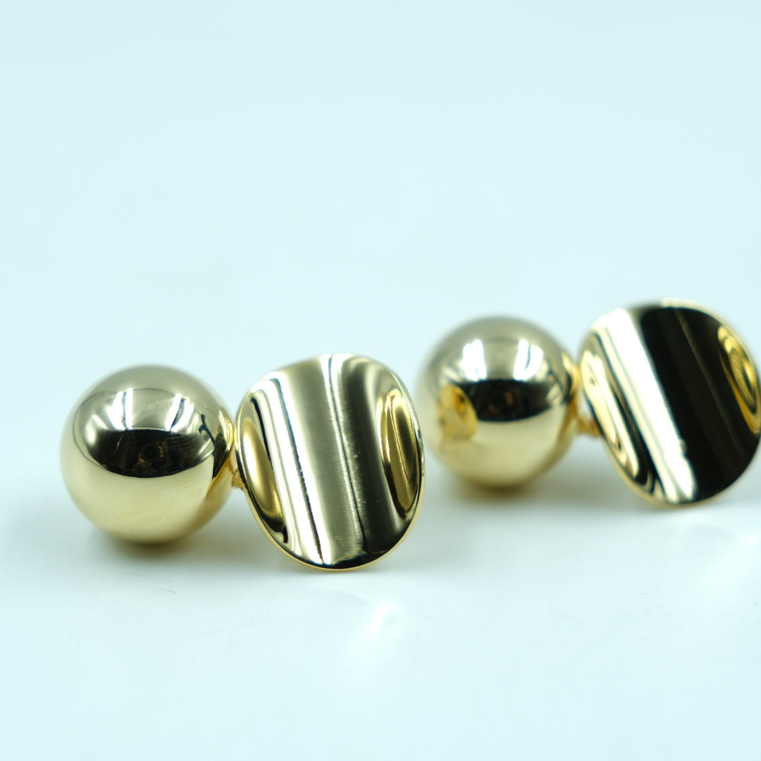 Luna Drop Gold Stud Earrings