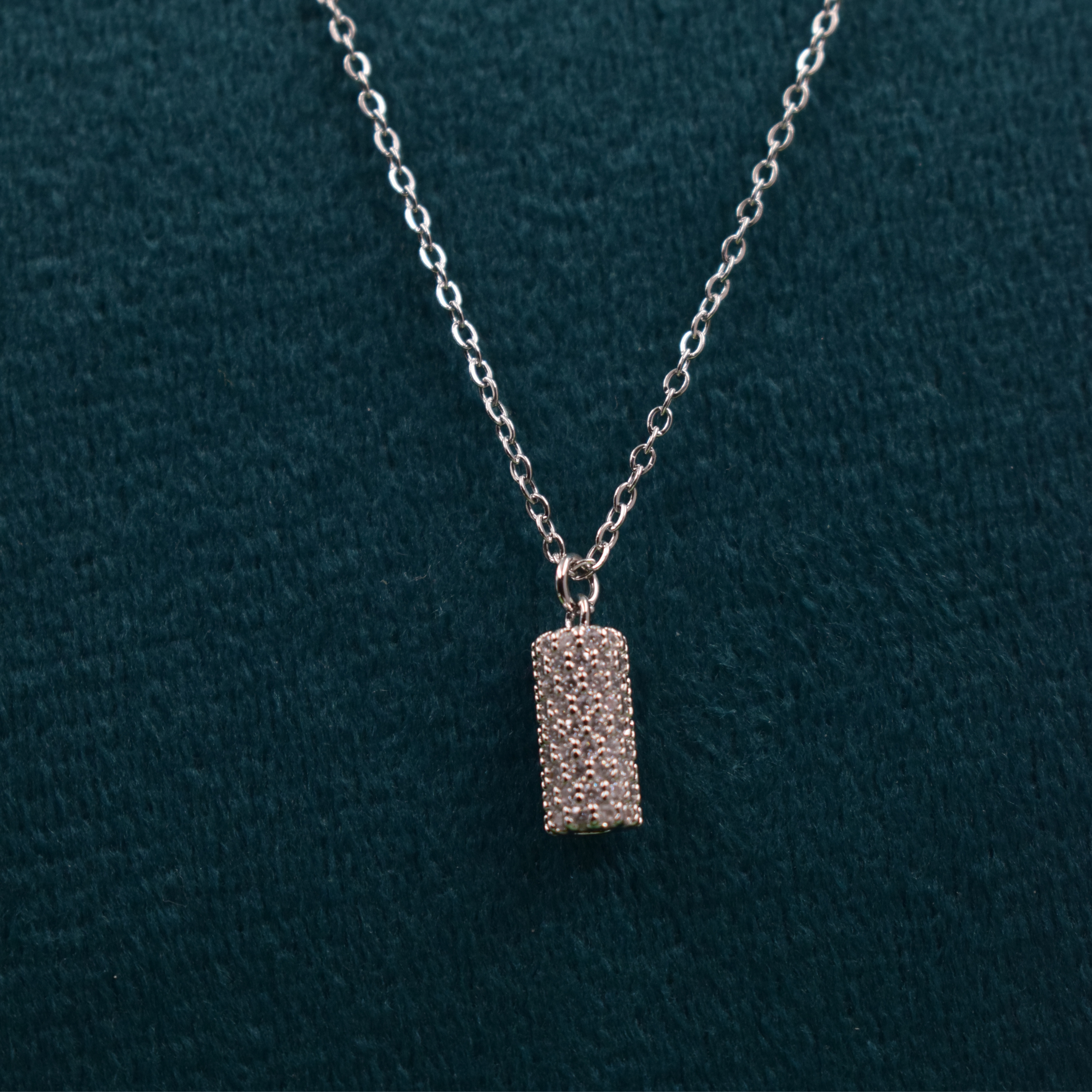 Silver Spark Column Pendant