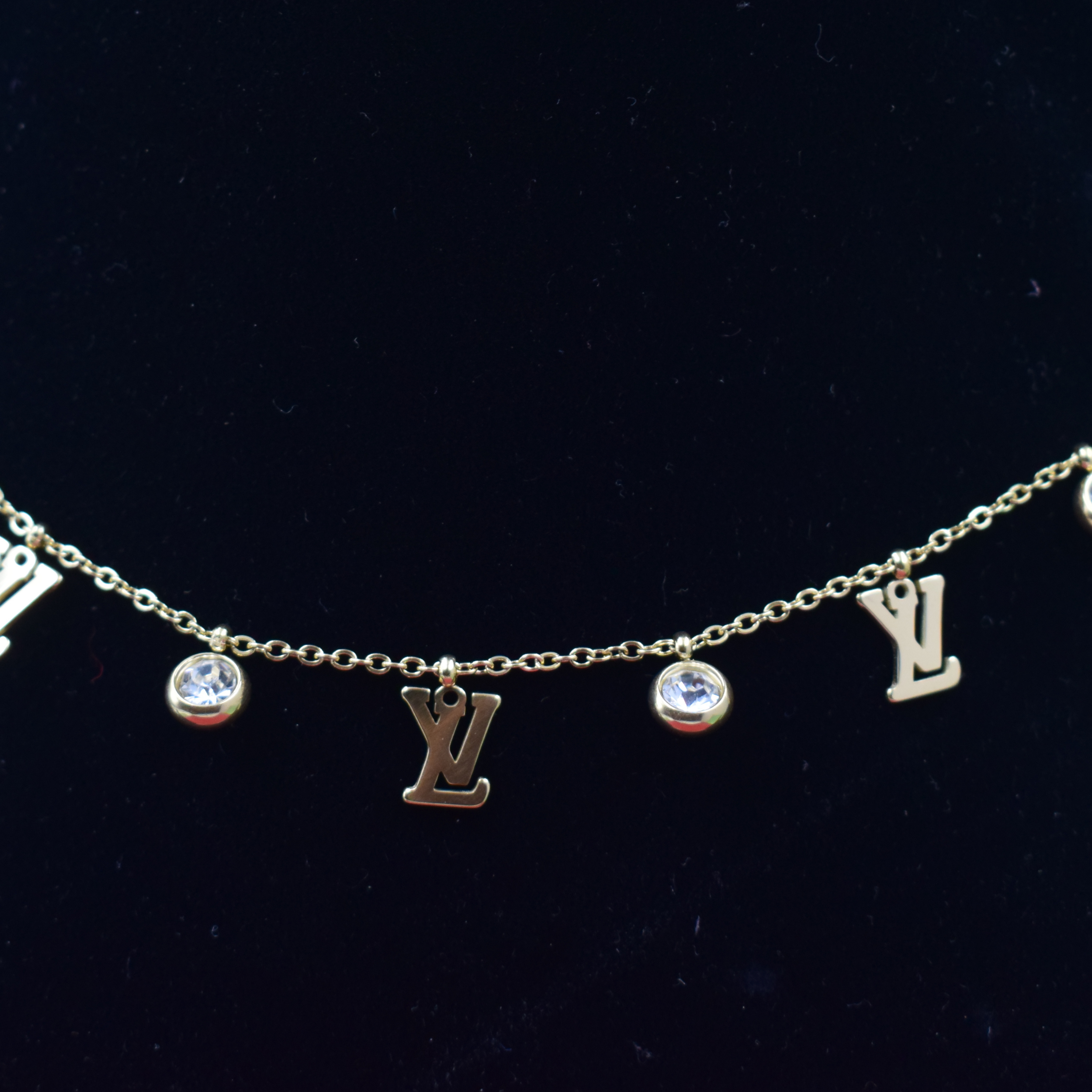 Golden Initial Sparkle Necklace