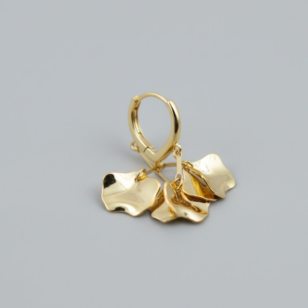 Golden Petal Whisper Earrings