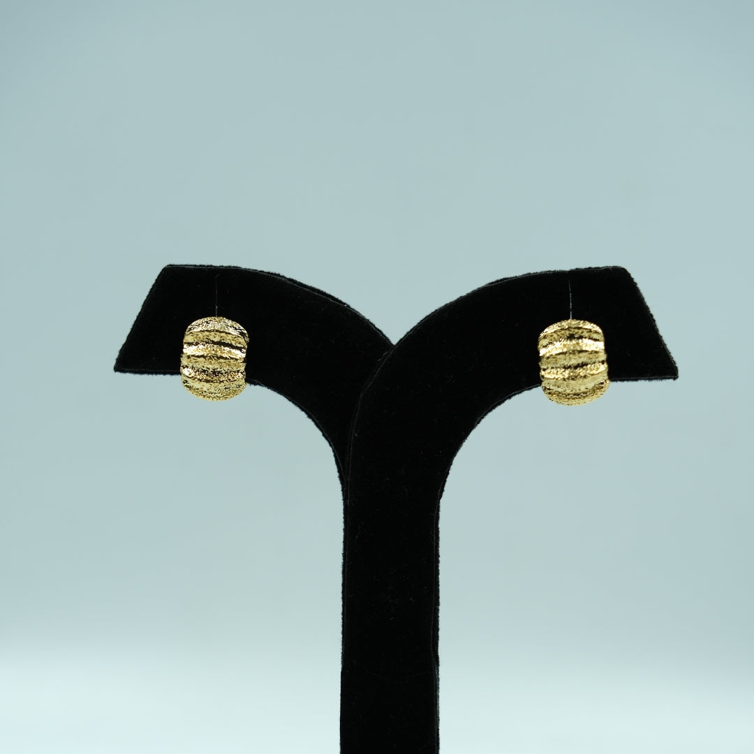 Golden Ripple Stud Earrings