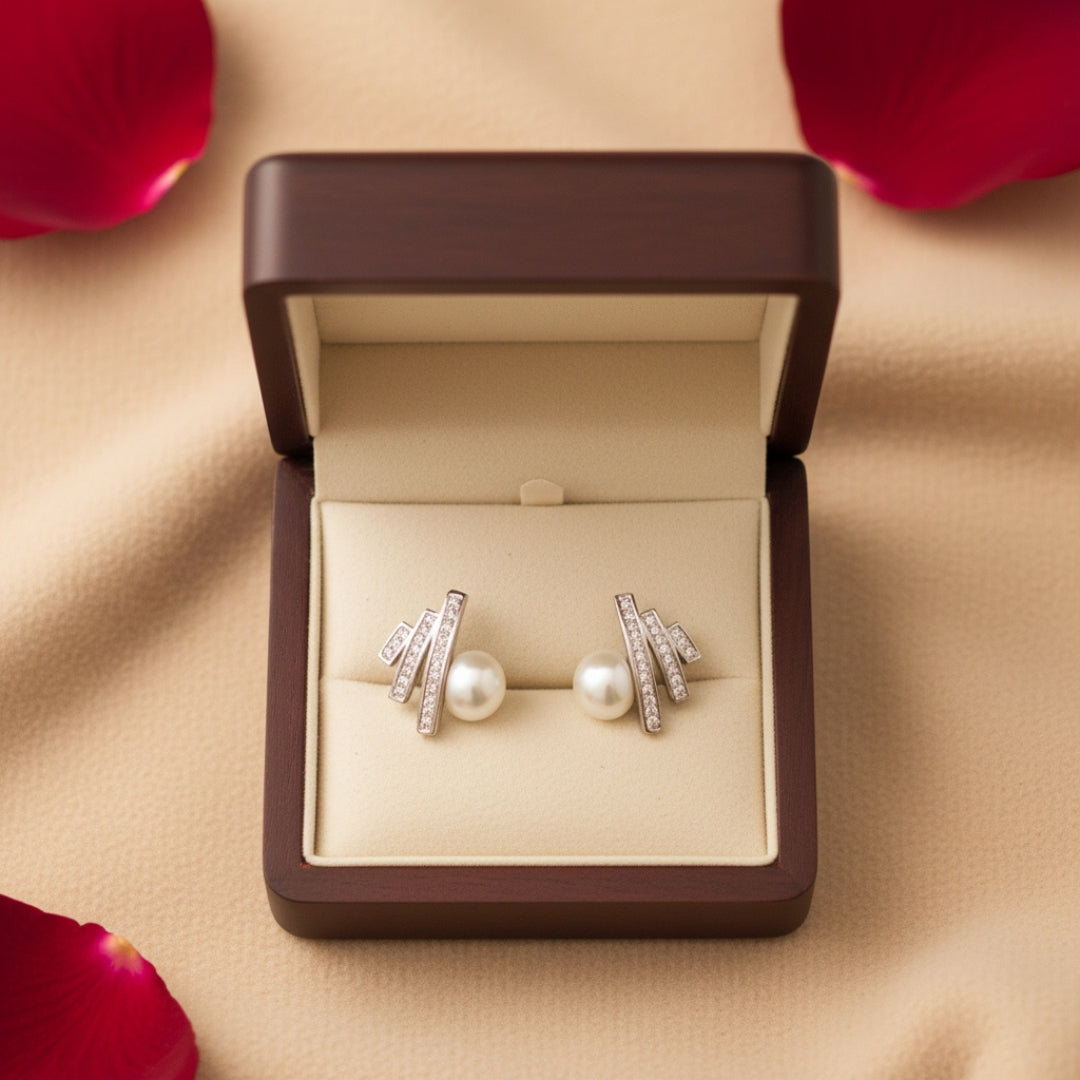 Luna Spark Pearl Studs
