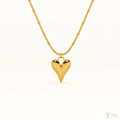 Golden Heart Puffed Pendant