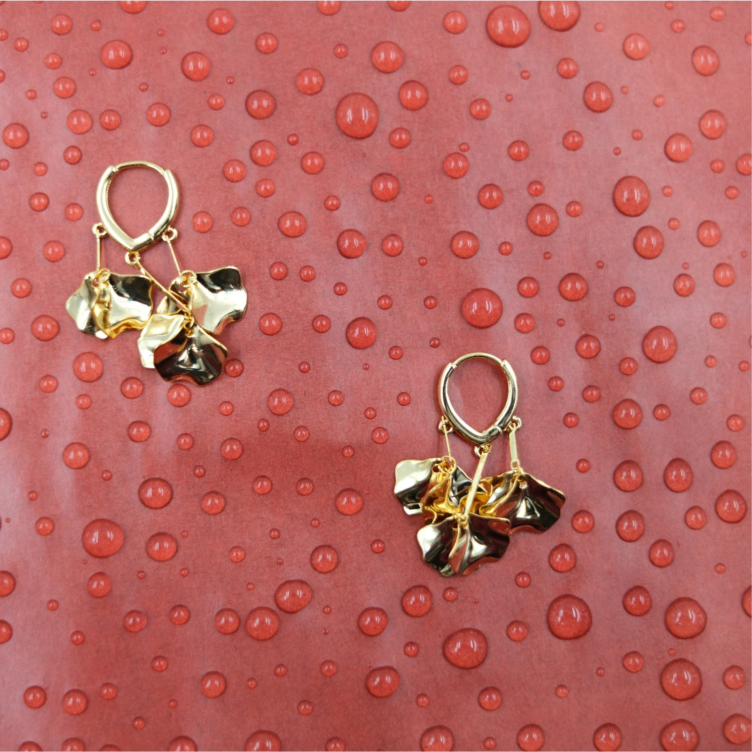 Golden Petal Whisper Earrings