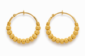 Royal Aura Textured Gold Hoop Earrings