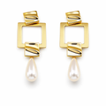 Pearl Square Drop Earrings
