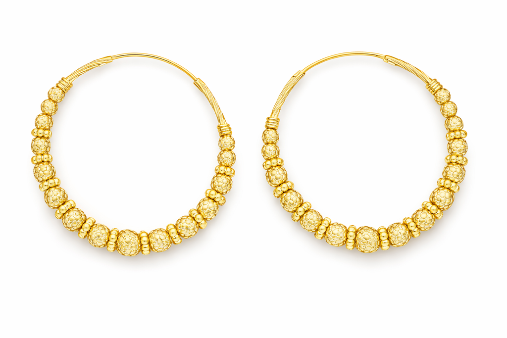 Golden Lattice Hoop Earrings