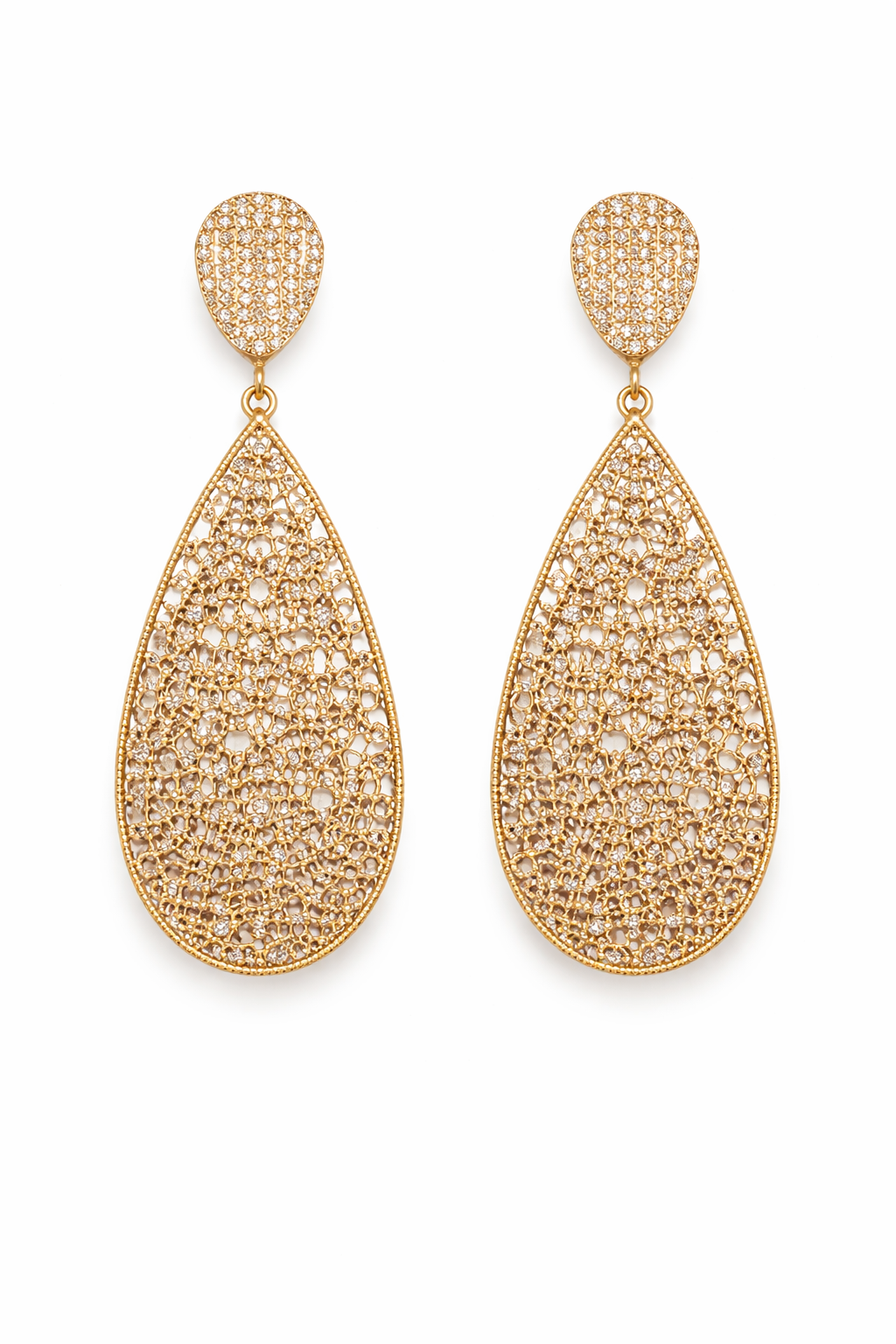 Golden Aura Filigree Drop Earrings