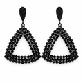 Midnight Noir Beaded Drop Earrings