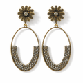 Vintage Bloom Crescent Earrings