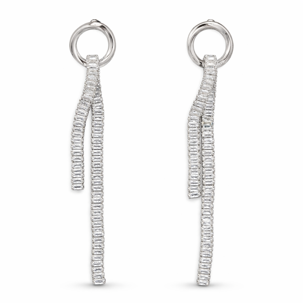 Silver Cascade Loop Earrings