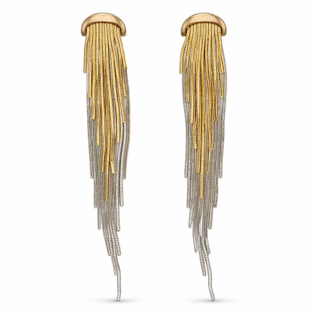 Golden Veil Fringe Earrings