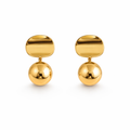 Luna Drop Gold Stud Earrings