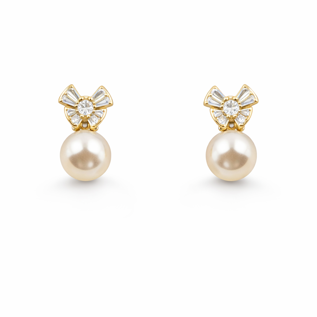 Pearl Blossom Stud Earrings