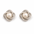 Celeste Pearl Halo Studs