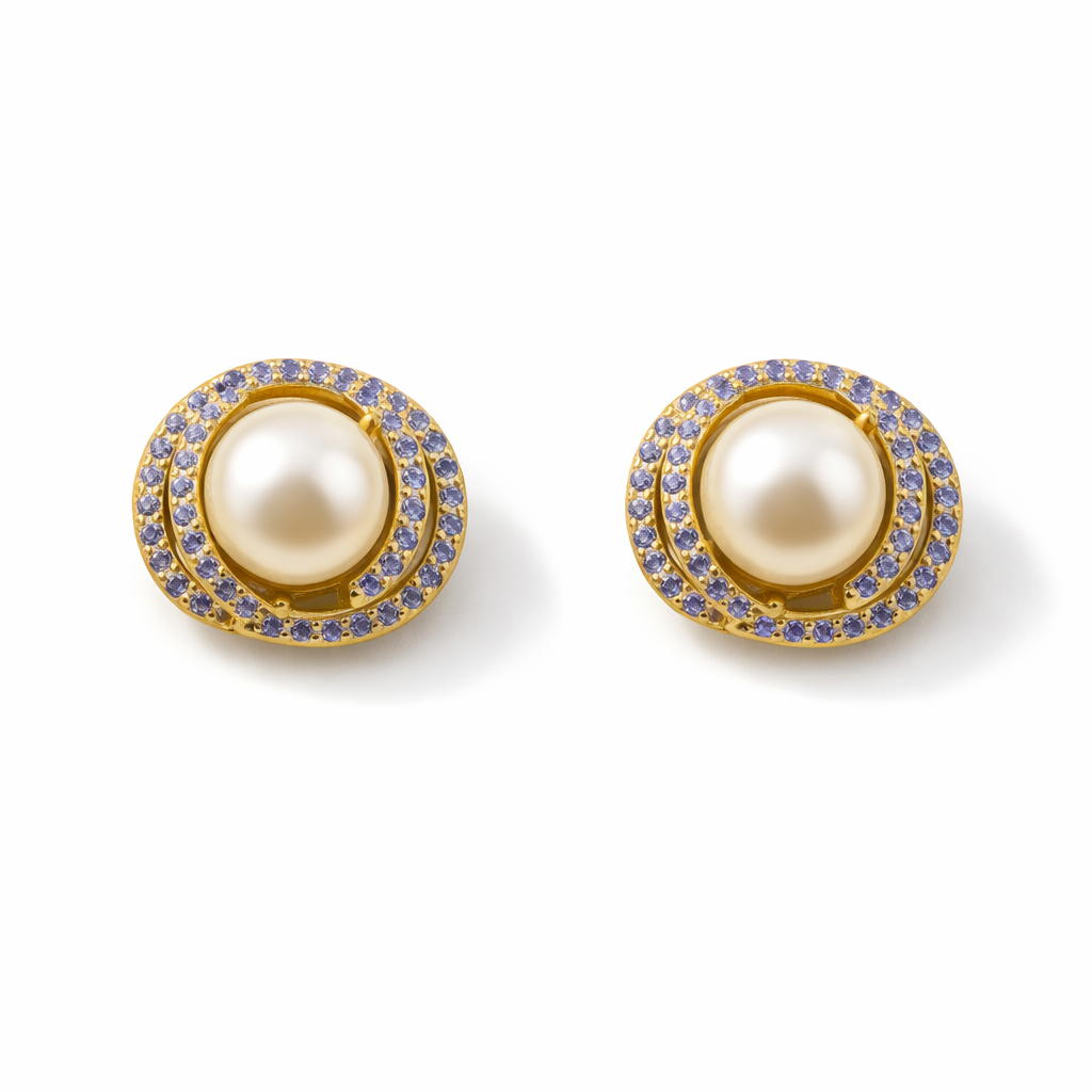 Celeste Blue Pearl Studs