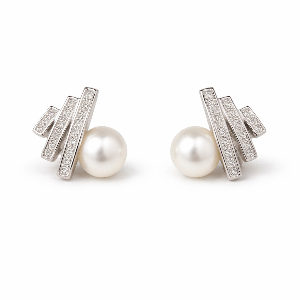 Luna Spark Pearl Studs