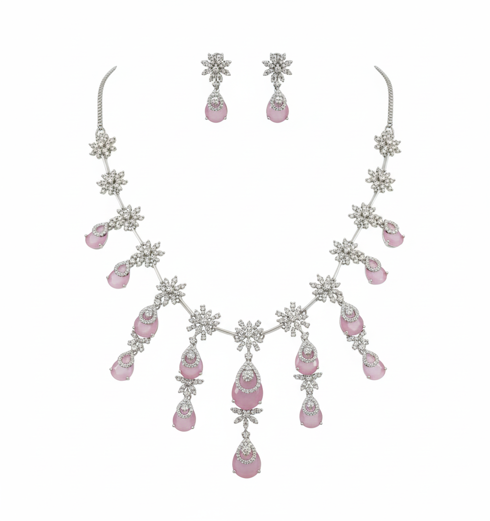 Rosé Snowfall Necklace Set