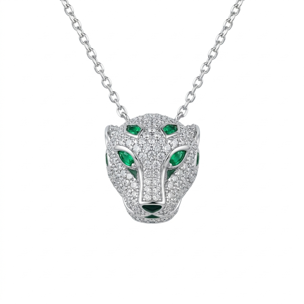 Emerald Gaze Panther Pendant