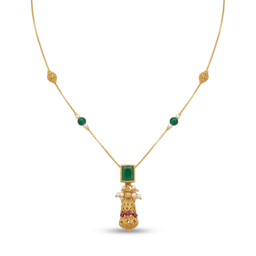 Emerald Royale Drop Necklace Set