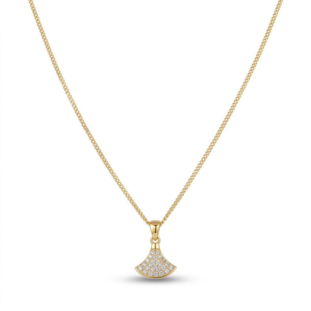 Golden Arc Sparkle Pendant