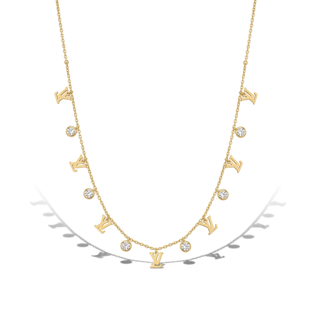 Golden Initial Sparkle Necklace