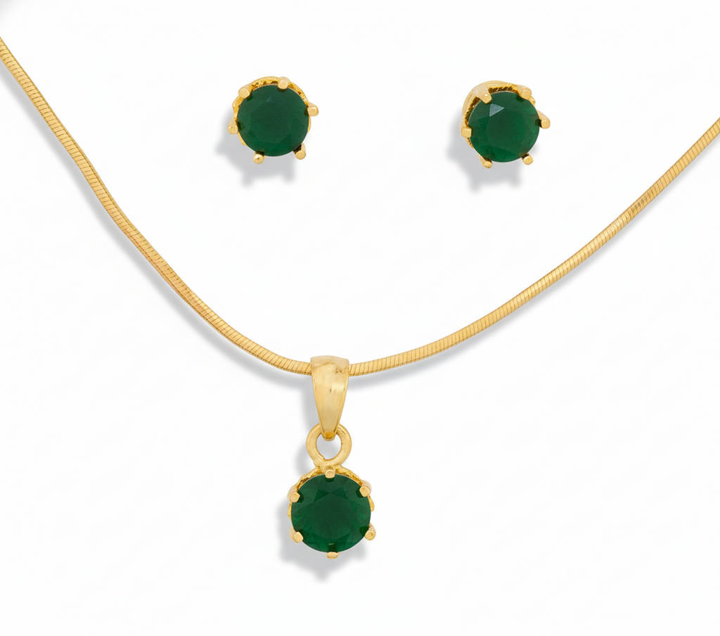 Emerald Aura Pendant Set