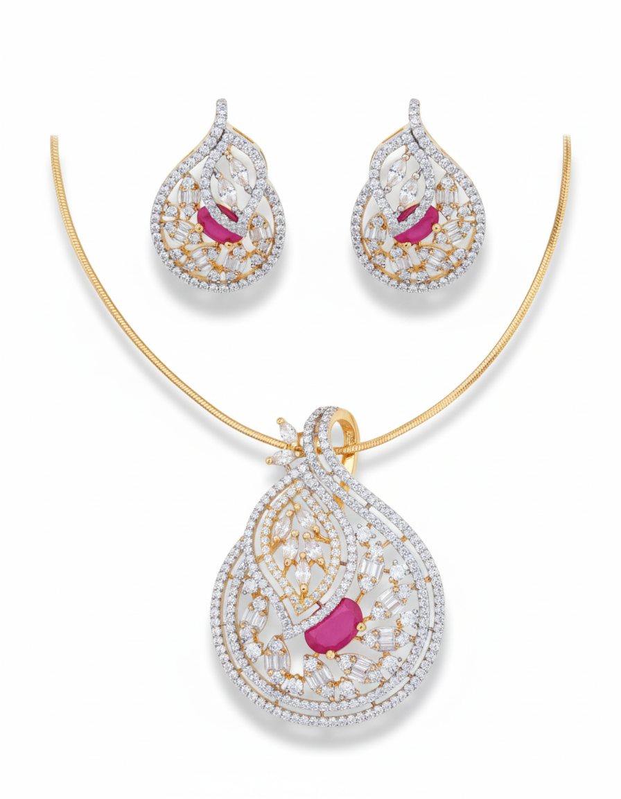 Ruby Royale Pendant Set