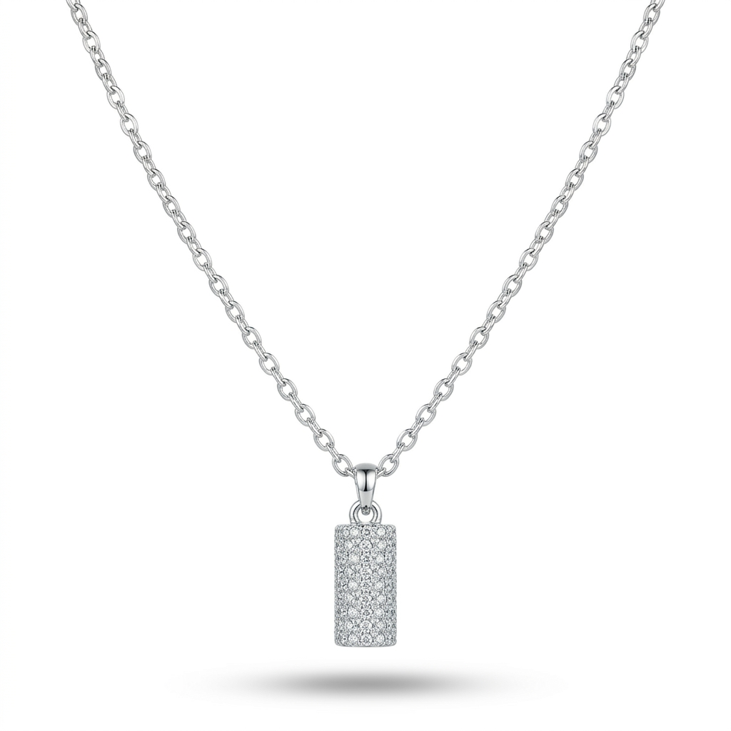 Silver Spark Column Pendant