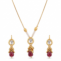 Ruby Dewdrop Pendant Set