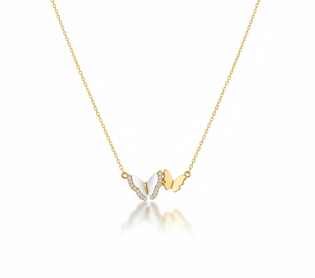 Golden Flutter Butterfly Pendant