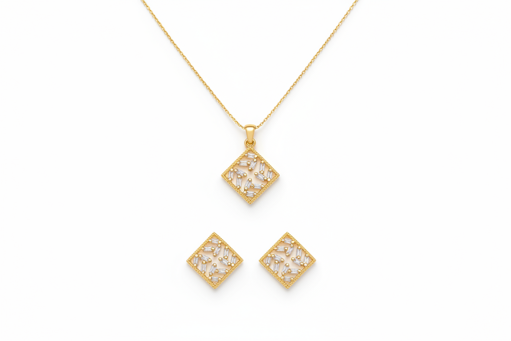 Golden Prism Pendant Necklace
