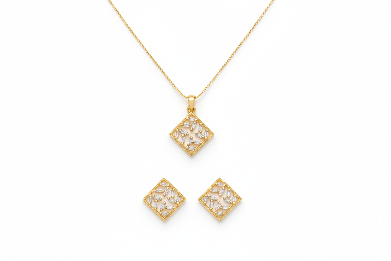 Golden Prism Pendant Necklace