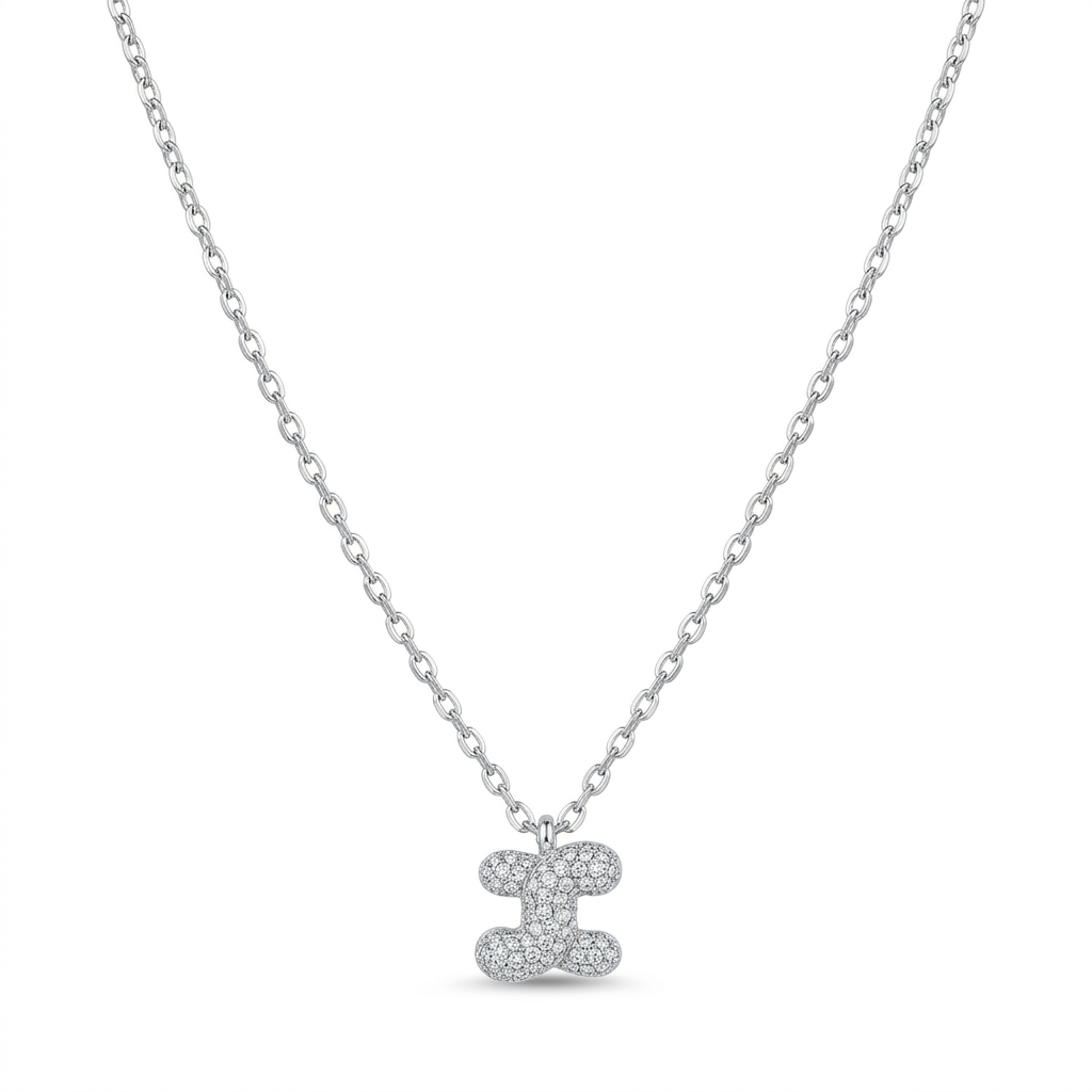 Diamond Initial “I” Pendant
