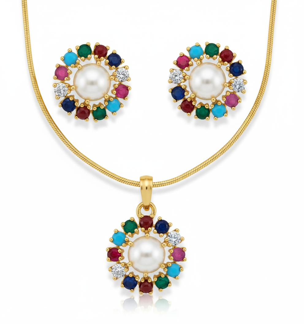 Navratna Pearl Radiance Set