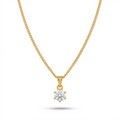 Golden Bloom Solitaire Pendant Necklace